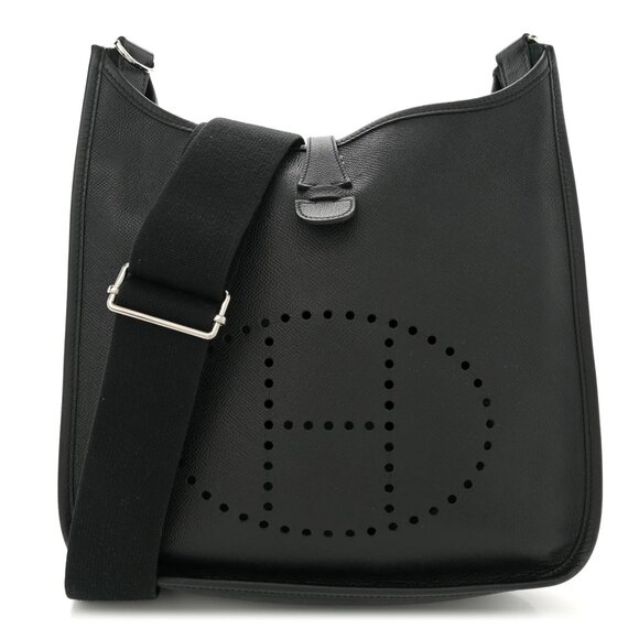 Hermes Epsom Evelyne III PM Black Shoulder Bag Tote - Picture 1 of 9